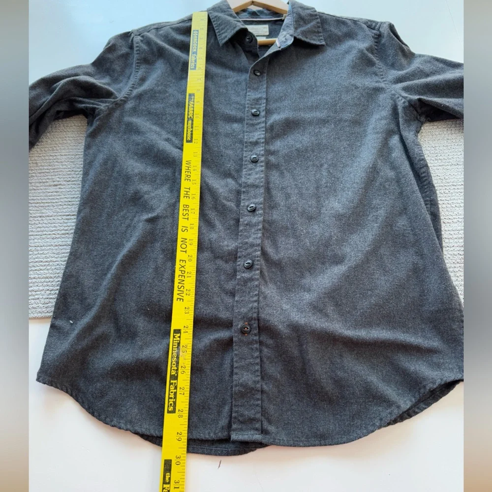 Weatherproof Vintage Gray Flannel Tailored Long Sleeve Button Down Shirt Large